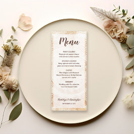 Rustikaler Hochzeitsbaum Holzkörner Menükarte