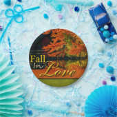 Rustikaler Hochzeitsfall in der Liebe Herbst Lands Pappteller (Party)