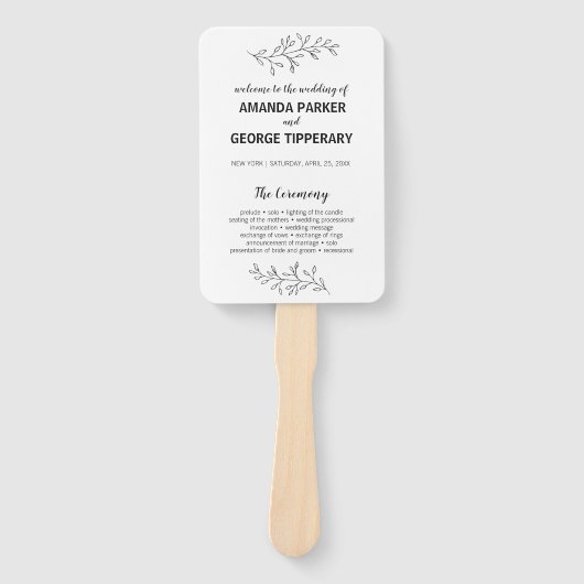 Rustikaler Hochzeitsfan Fächer (Vorderseite)