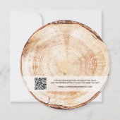 Rustikaler Hochzeitsholzkörner QR-Code Details Einladung (Rückseite)