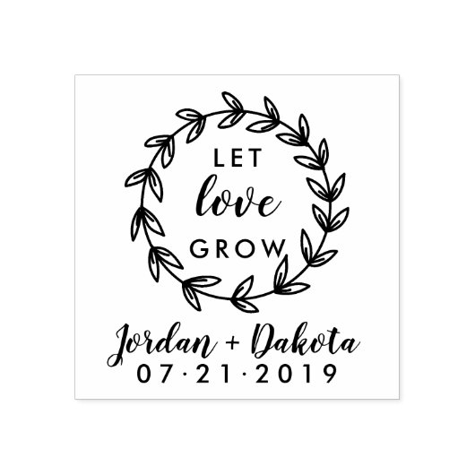 Rustikaler Hochzeitskranz Lasse Liebe wachsen Hand Gummistempel (Prägung)
