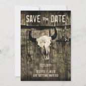 Rustikaler Hochzeitskull-Western Save the Date (Vorderseite)