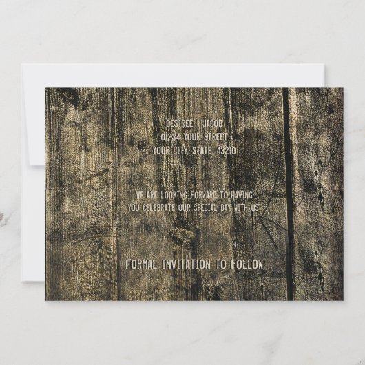 Rustikaler Hochzeitskull-Western Save the Date (Rückseite)