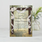 Rustikaler Hochzeitsplatz Einladung (Stehend Vorderseite)