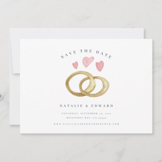 rustikaler Hochzeitsring Save the Date (Vorderseite)