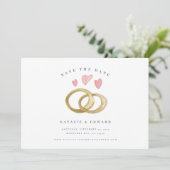 rustikaler Hochzeitsring Save the Date (Stehend Vorderseite)