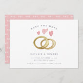 rustikaler Hochzeitsring Save the Date (Vorne/Hinten)