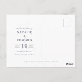 rustikaler Hochzeitsring Save the Date Postkarte (Rückseite)