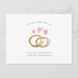 rustikaler Hochzeitsring Save the Date Postkarte