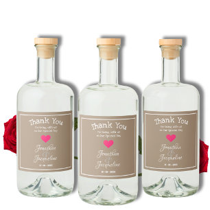 Rustikaler Hochzeitsschick Personalisiert Modernes Alkoholflaschenetikett