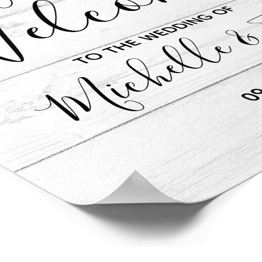 Rustikaler Hochzeitssegel aus Holz Poster (Ecke)