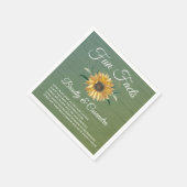 Rustikaler Hochzeitsspass: Sonnenblumen, Grünes Ho Serviette (Ecke)