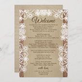 Rustikaler Hochzeitstag - Begrüßung Programm (Vorne/Hinten)