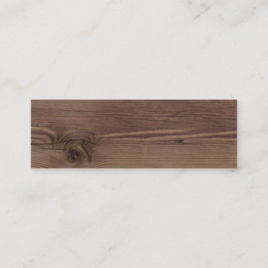 Rustikaler Hochzeitsticket Mini Visitenkarte (Rückseite)