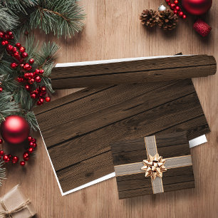 Rustikaler Holz Hintergrund Geschenkpapier Set