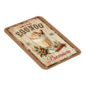 Rustikaler Holz Hintergrund Nordpol Eggnog Magnet (Rechte Seite)