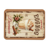 Rustikaler Holz Hintergrund Nordpol Eggnog Magnet (Horizontal)