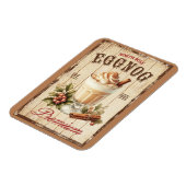 Rustikaler Holz Hintergrund Nordpol Eggnog Magnet (Linke Seite)