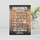 Rustikaler Holz-Kalender Save-the-Date Save The Date (Stehend Vorderseite)
