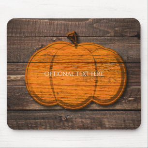 Rustikaler Holz-Kürbis-Land-Halloween-Herbst Mousepad