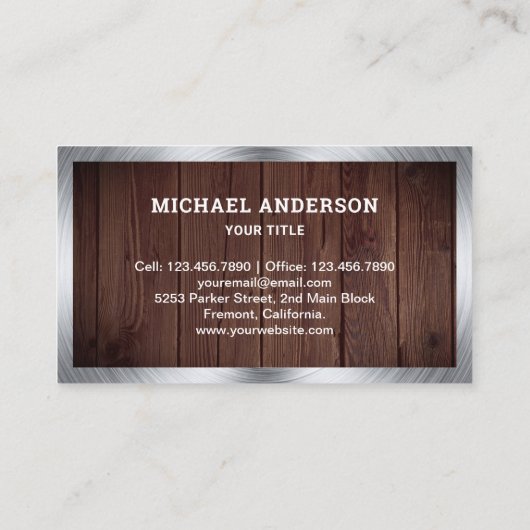 Rustikaler Holzbau Visitenkarte (Rückseite)