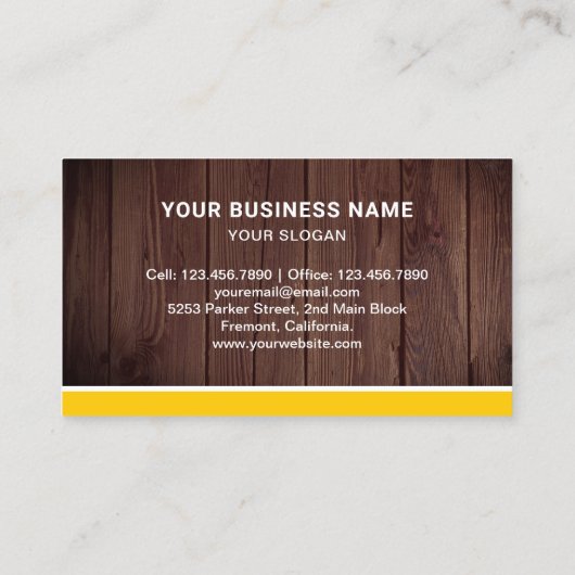 Rustikaler Holzbau Visitenkarte (Rückseite)