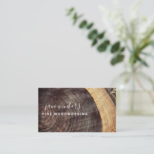 Rustikaler Holzbauer Visitenkarte (Stehend Vorderseite)