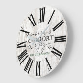 Rustikaler Holzbauernhof Gruß Familienname Große Wanduhr (Winkel)