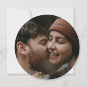 Rustikaler Holzbaum Barke Hochzeitsstich Foto Save The Date (Rückseite)