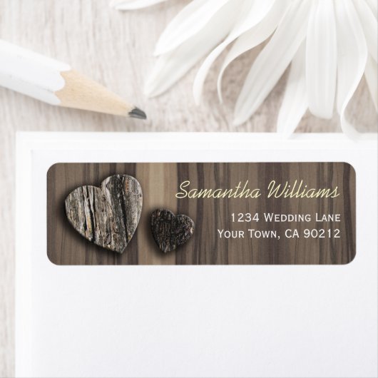 Rustikaler Holzbaum Barke zwei Herzen (Insitu)