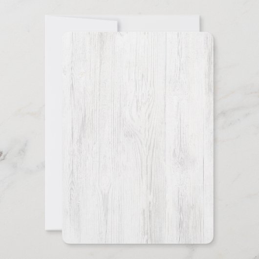 Rustikaler Holzbaum zum Hochzeitstag - Einladung (Rückseite)