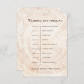 Rustikaler Holzbaumschnitt Hochzeitstag Timeline Begleitkarte (Vorne/Hinten)