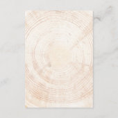 Rustikaler Holzbaumschnitt Hochzeitstag Timeline Begleitkarte (Rückseite)