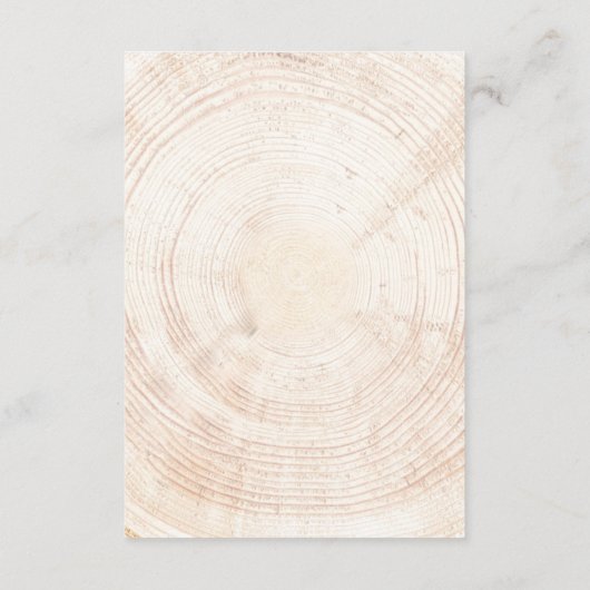 Rustikaler Holzbaumschnitt Hochzeitstag Timeline Begleitkarte (Rückseite)