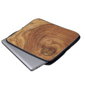 Rustikaler Holzbraun Teak Holz Holzkorn Textur Laptopschutzhülle (Vorne Knopf)