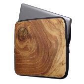 Rustikaler Holzbraun Teak Holz Holzkorn Textur Laptopschutzhülle (Vorderseite Links)