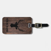 Rustikaler Holzbuck Holzmuster Name Gepäckanhänger (Vorderseite horizontal)