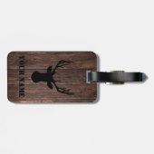 Rustikaler Holzbuck Holzmuster Name Gepäckanhänger (Rückseite horizontal)