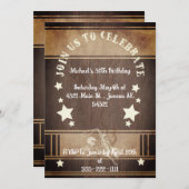 Rustikaler Holzcowboy zum 30. Geburtstag Einladung (Vorne/Hinten)