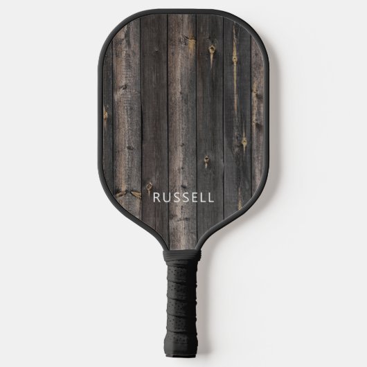 Rustikaler Holzdruck Personalisiert Pickleball Schläger (Rückseite)