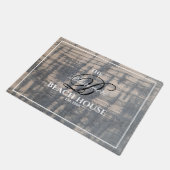 Rustikaler Holzeffekt des Beach House: White Name  Fußmatte (Schrägansicht)