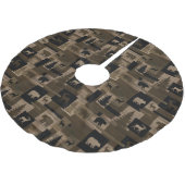 Rustikaler hölzerner Bärnelchmuster-Baumrock Polyester Weihnachtsbaumdecke (Schrägansicht)