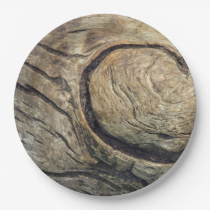 Rustikaler hölzerner Baum-Ring-WegwerfpapierTelle Pappteller