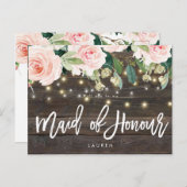 rustikaler hölzerner Blumenwille sind Sie mein Ankündigungspostkarte (Vorne/Hinten)