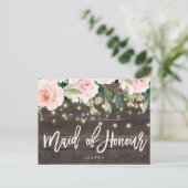 rustikaler hölzerner Blumenwille sind Sie mein Ankündigungspostkarte (Stehend Vorderseite)