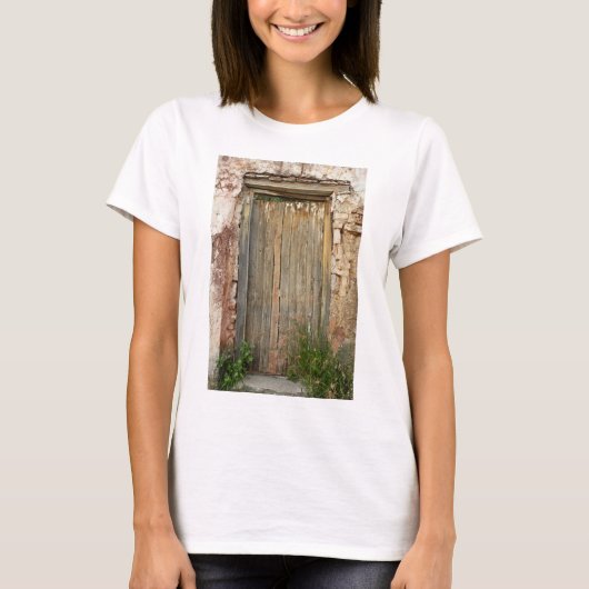 Rustikaler hölzerner Eingang in Mexiko T-Shirt (Vorderseite)