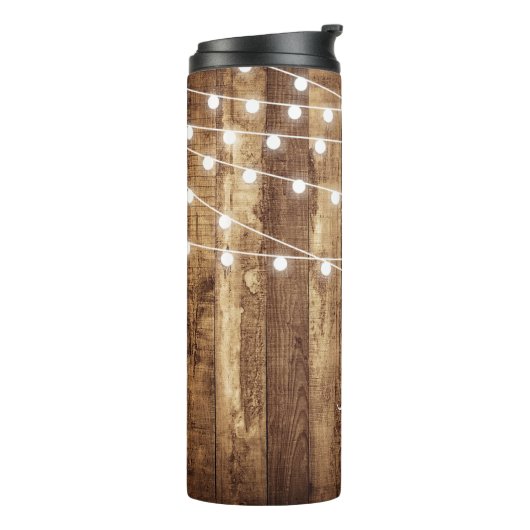 Rustikaler hölzerner feenhaftes thermosbecher (Nach links gedreht)