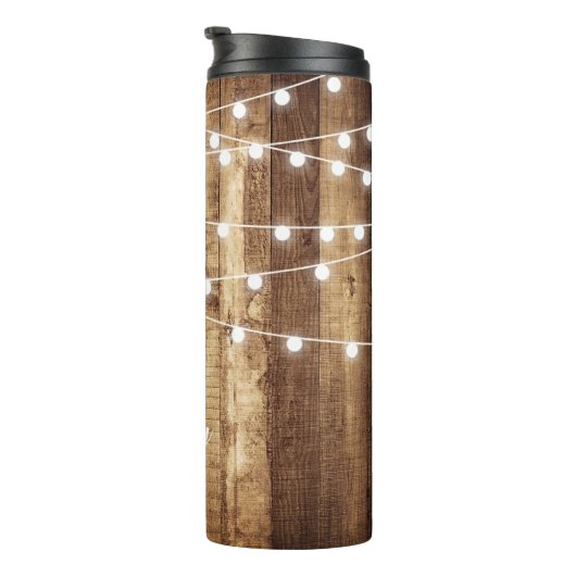 Rustikaler hölzerner feenhaftes thermosbecher (Nach rechts gedreht)