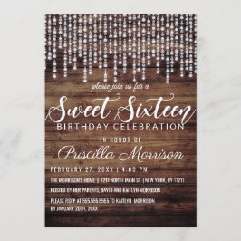 Rustikaler hölzerner hängender Diamant beleuchtet Einladung