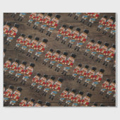 Rustikaler hölzerner Land-Weihnachtsnussknacker Geschenkpapier (Flach)